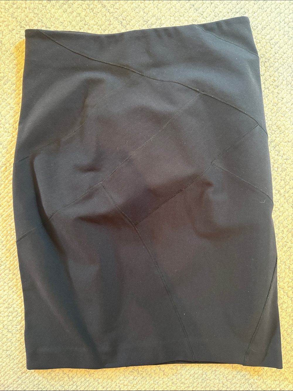 Theory Black Panel-Detail Pencil Skirt
